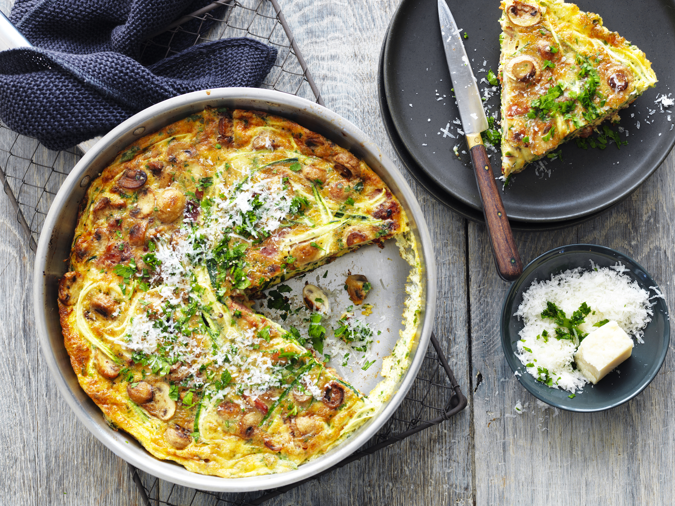Mushroom, Zucchini and Bacon Family Frittata | Australian Mushrooms