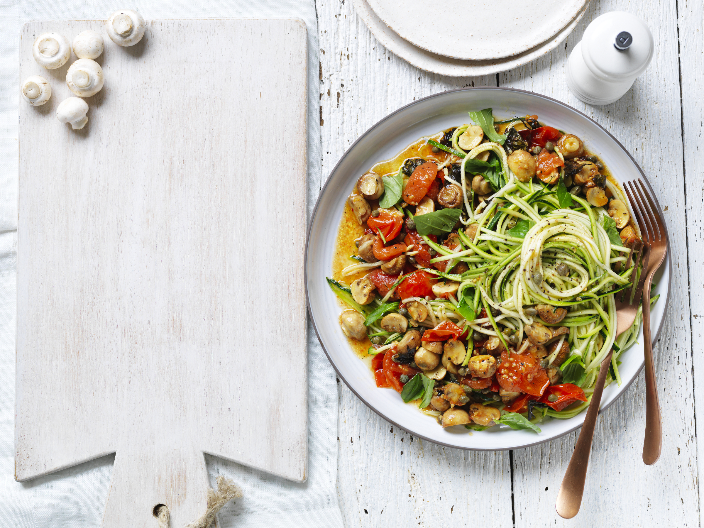 Zoodle and Mushroom Salad | Australian Mushrooms