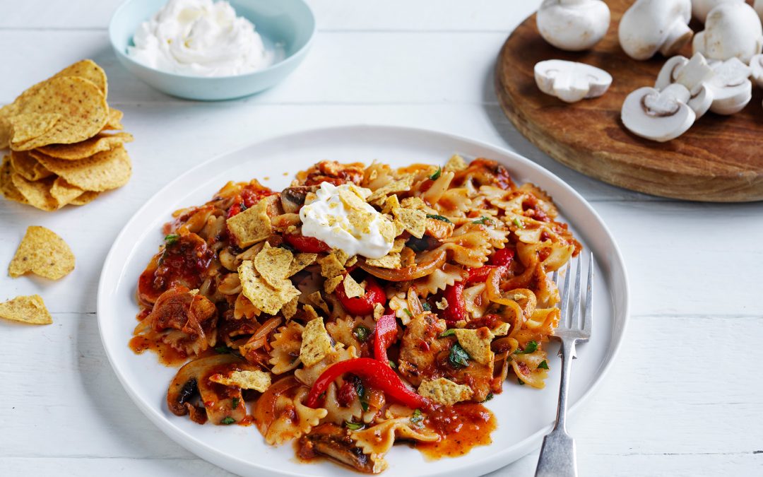 Fajita chicken & mushroom pasta