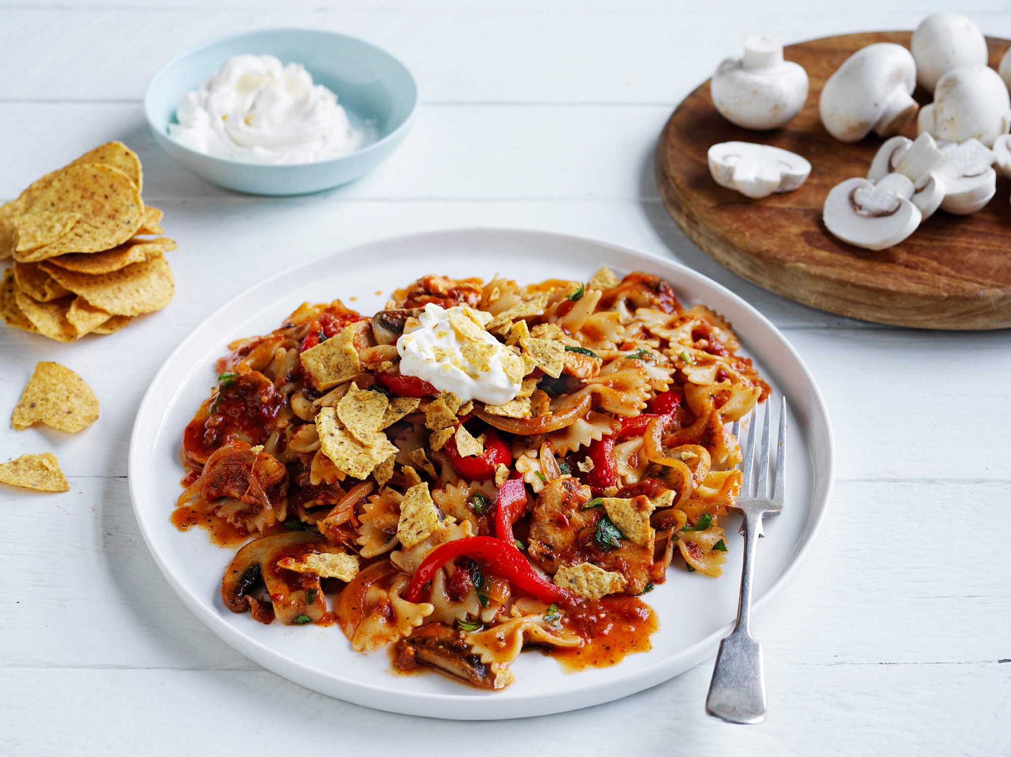 Fajita chicken & mushroom pasta | Australian Mushrooms