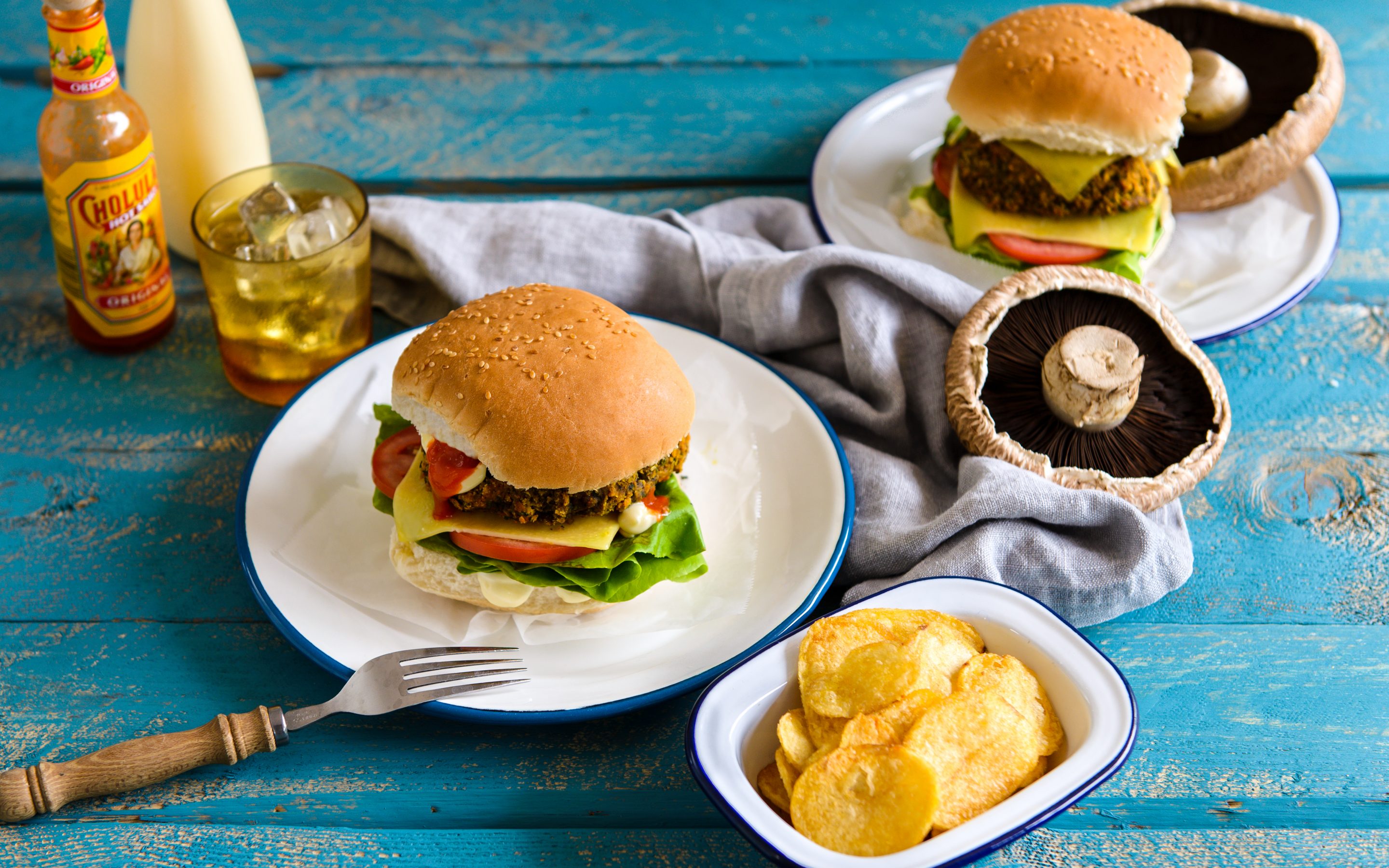 Kentucky baked mushroom KBM burgers | Australian Mushrooms