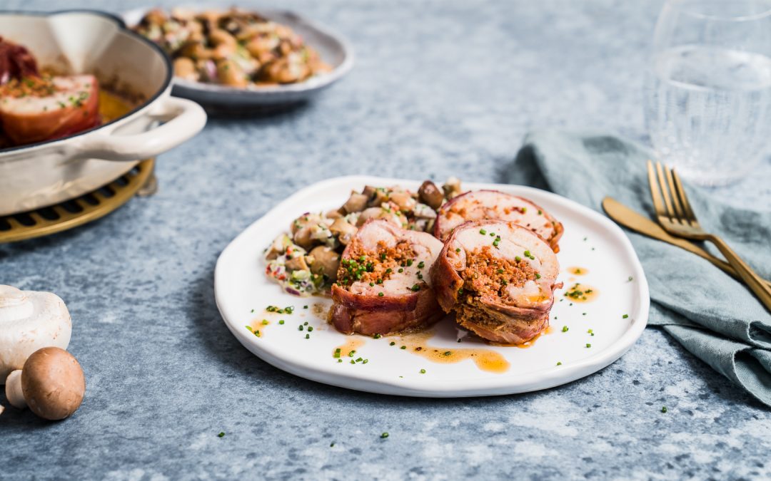 Mushroom Chicken Ballotine & White Bean Salad