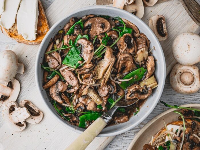 Raw mushroom salad