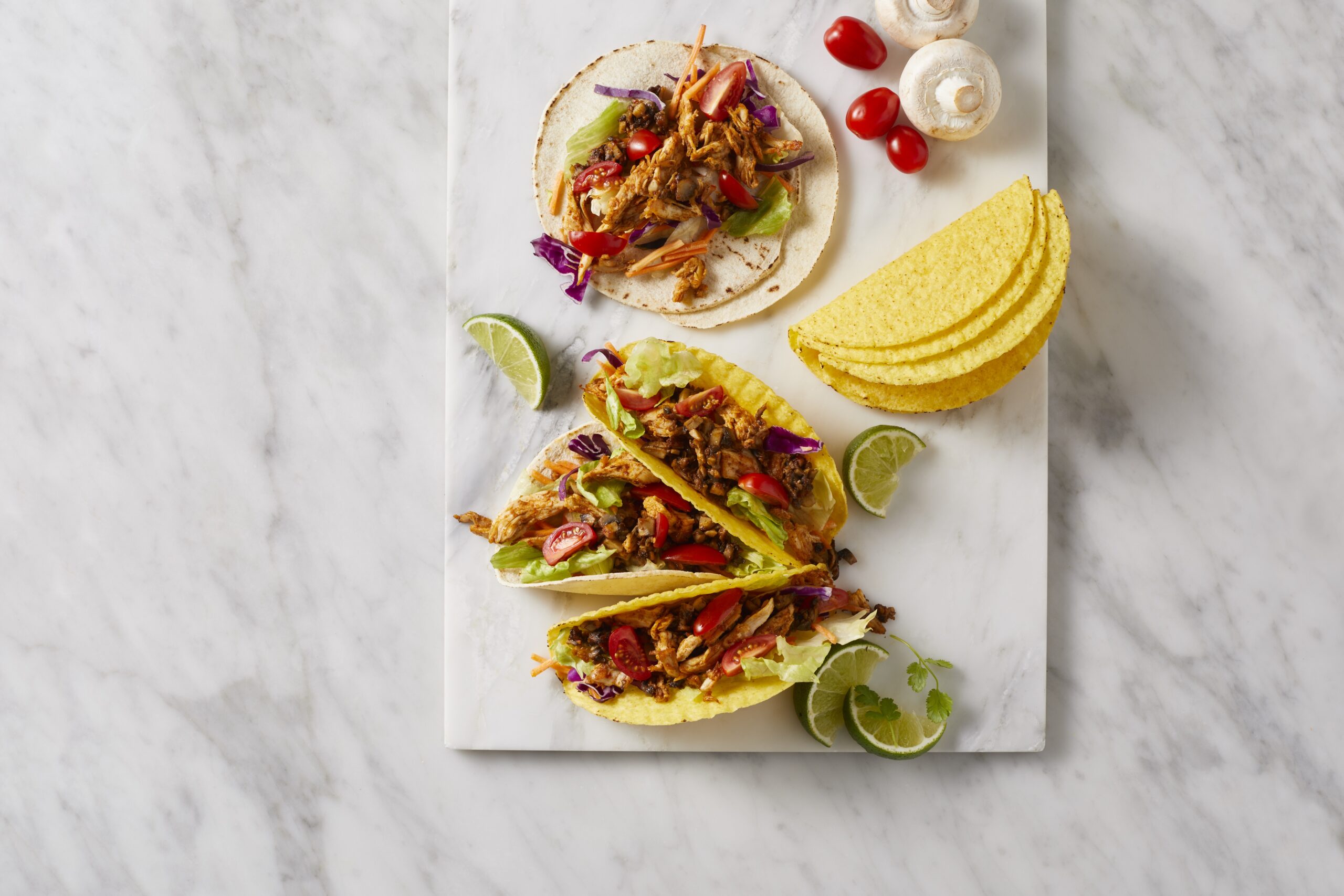 Chicken and Minced Mushroom Tacos - Hard & Soft | Australian Mushrooms