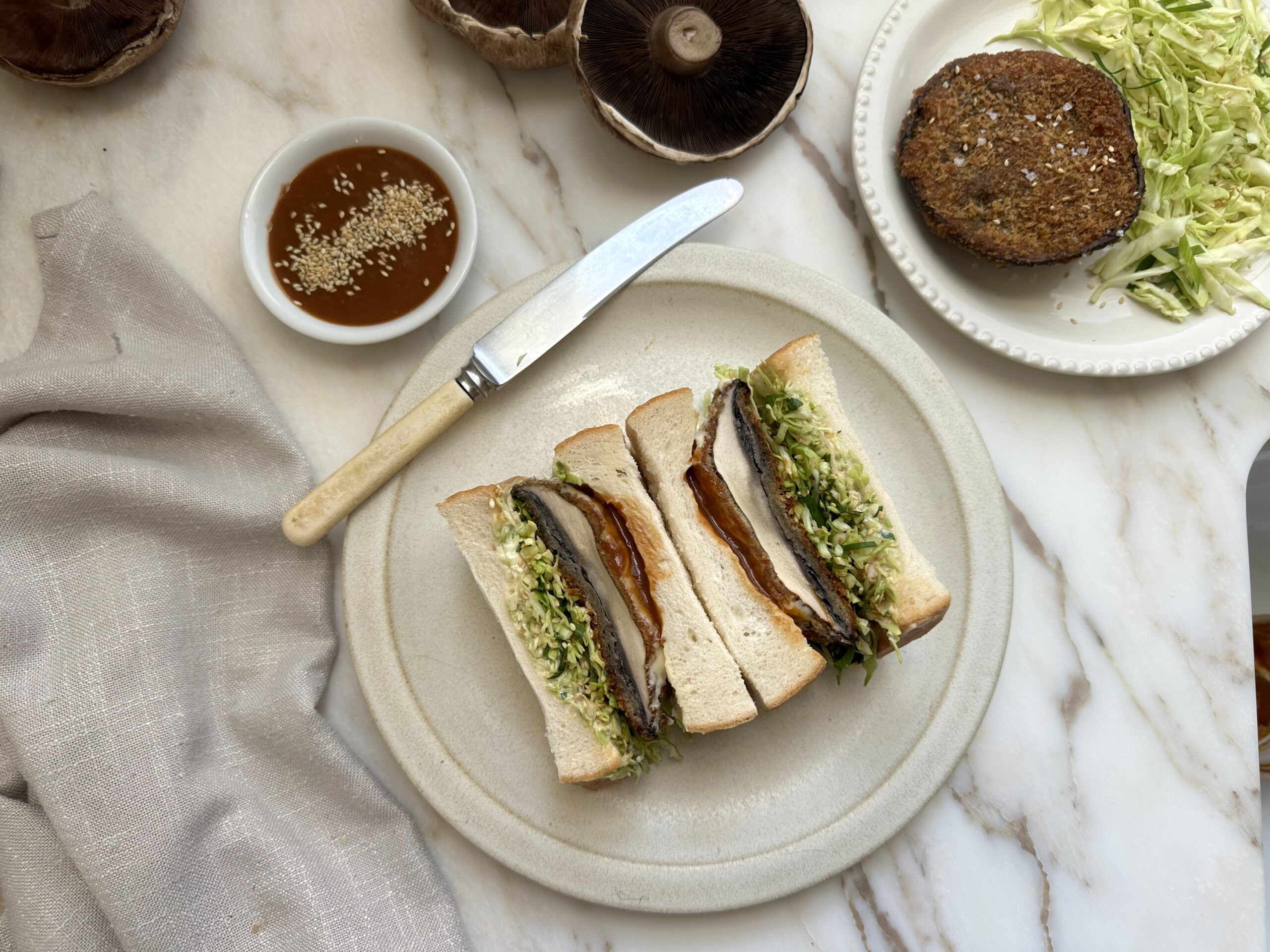 Mushroom and Sesame Katsu Sandwich x Courtney Roulston | Australian Mushrooms