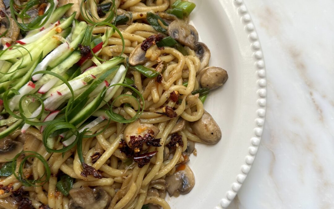 Spicy Honey-Soy Mushroom Noodles x Courtney Roulston