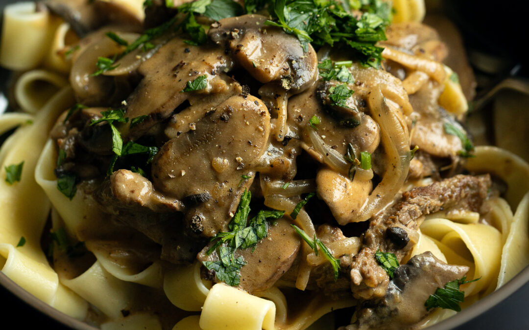 Mushroom and Beef Stroganoff by Ashley Alexander